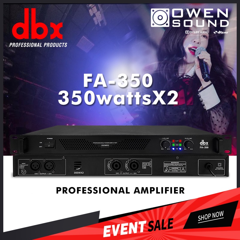 [COD] DBX FA-350 Power Amplifier 2 channel RMS 350W + 350W high power murni post-stage digital power