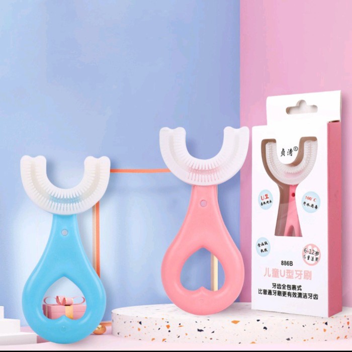 Termurah Sikat Gigi Anak Bentuk U Bahan Silikon / Training Toothbrush / Tooth Brush Baby Silicon type U Sikat Gigi Anak Sikat