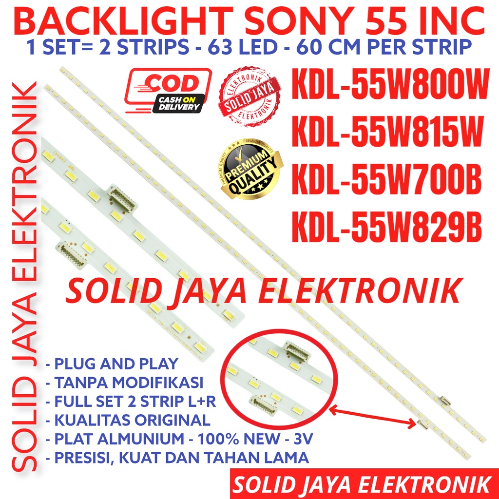 BACKLIGHT TV LED SONY 55 INC KDL 55W800 55W815 55W700 55W829 55W800B 55W815B 55W700B 55W829B 55W LAMPU BL SMD 63K STRIP KDL55W800 KDL55W815 KDL55W700 KDL55W829 KDL-55W800 KDL-55W815 KDL-55W700 KDL-55W829 KDL-55W800B KDL-55W815B KDL-55W700B KDL-55W829B