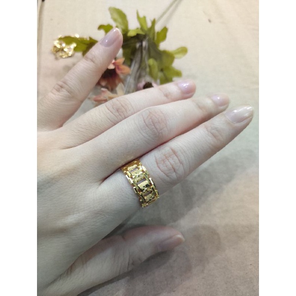 cincin emas asli rantai keliling