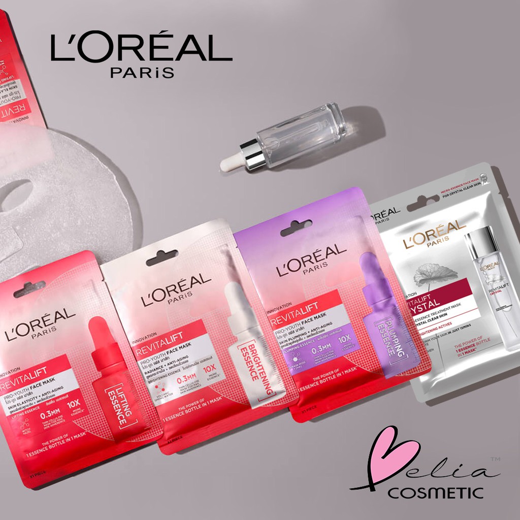 ❤ BELIA ❤ Loreal Revitalift Pro-Youth Face Mask + Anti Aging Crystal Micro Essence | L'Oreal Paris