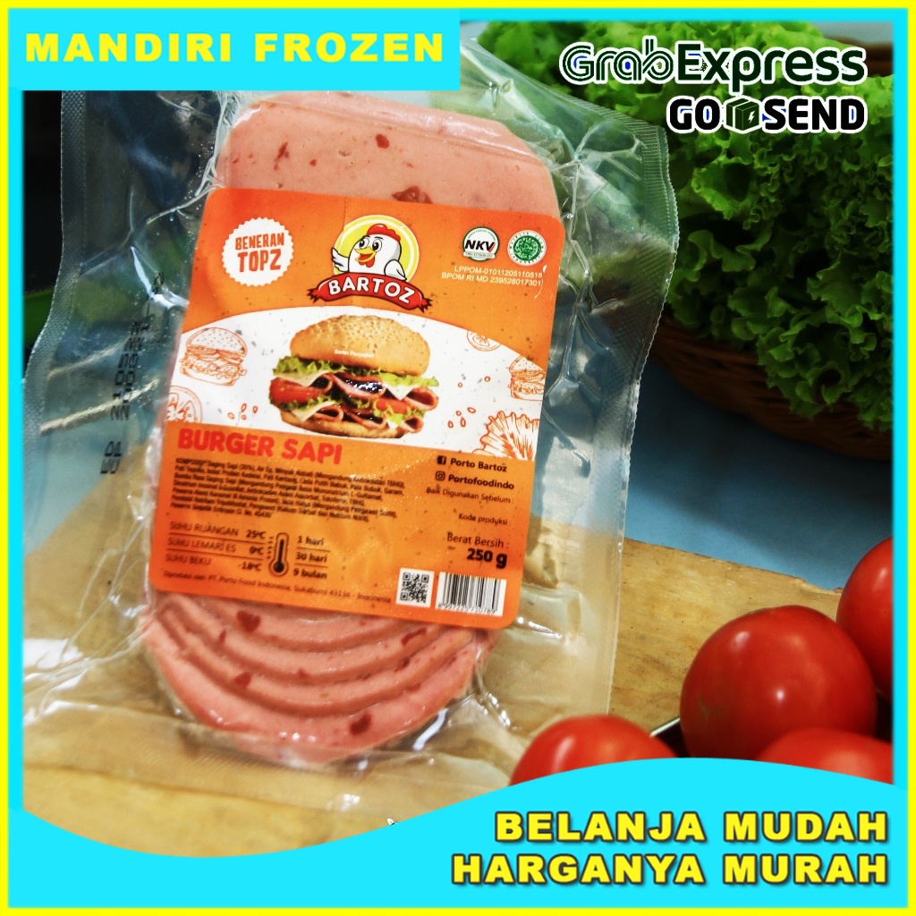 

BARTOZ Burger Sapi 10s 250gr - Makanan Beku Olahan