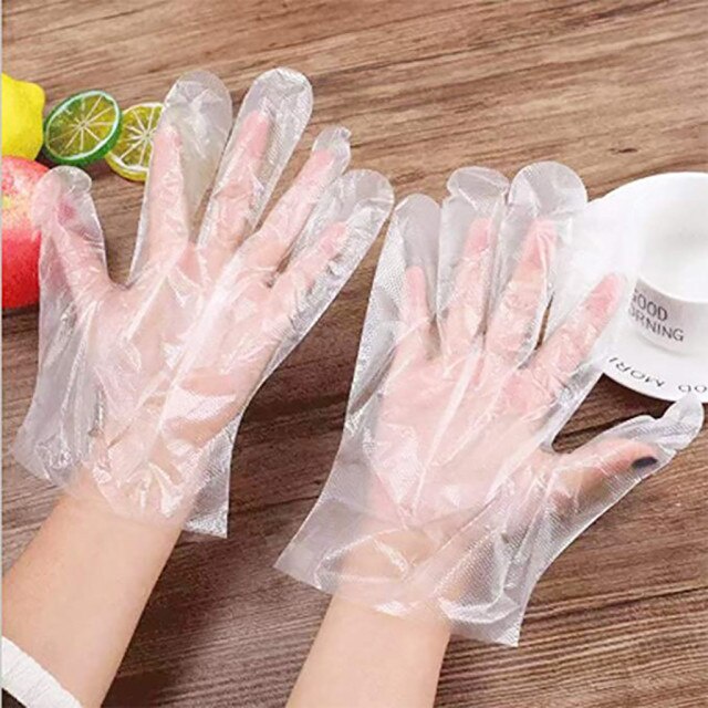 [Isi 100 PCS] Sarung Tangan Plastik Dapur Sarung Tangan Anti Air Kotor Auv Bening Transparan Sarung Tangan SekalI Pakai Disposible Plastic Gloves Higienis Steril