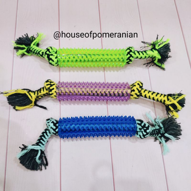 mainan anjing rubber rope dog toys chew gigitan balok tambang karet