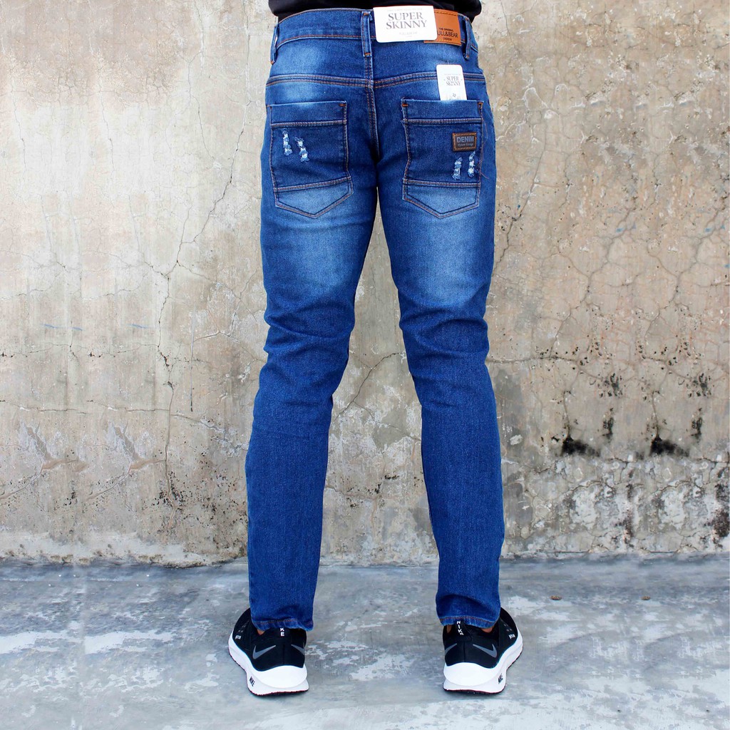 Celana Jeans Pria Panjang Denim Murah Model Distro PB Navy