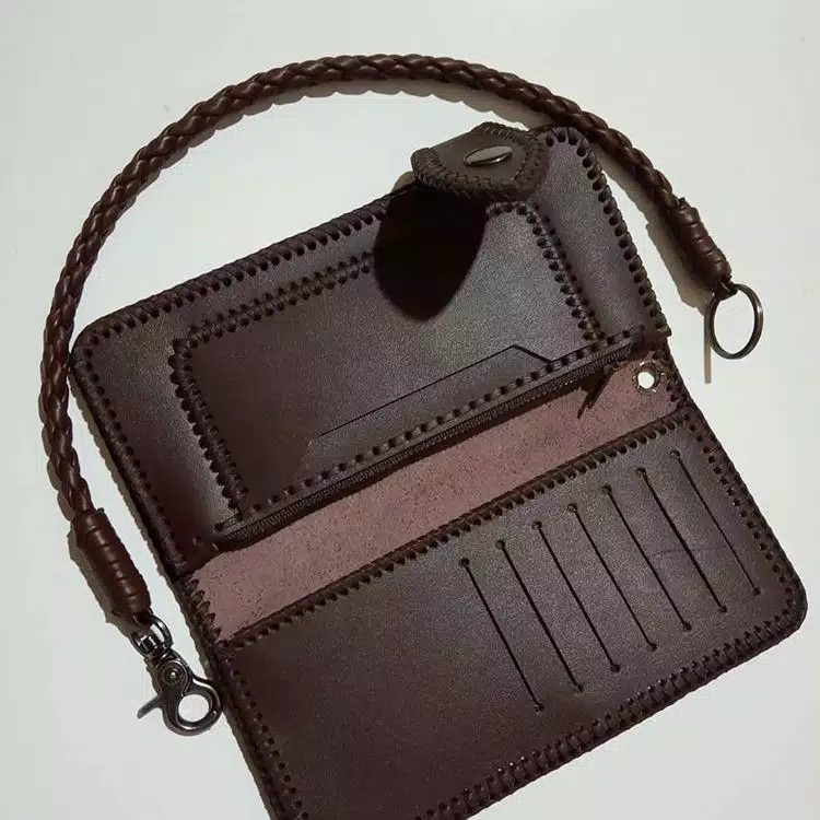 Sale Dompet Kulit Panjang Pria Dompet Bikers Dompet Panjang Tali Anyam Handmade