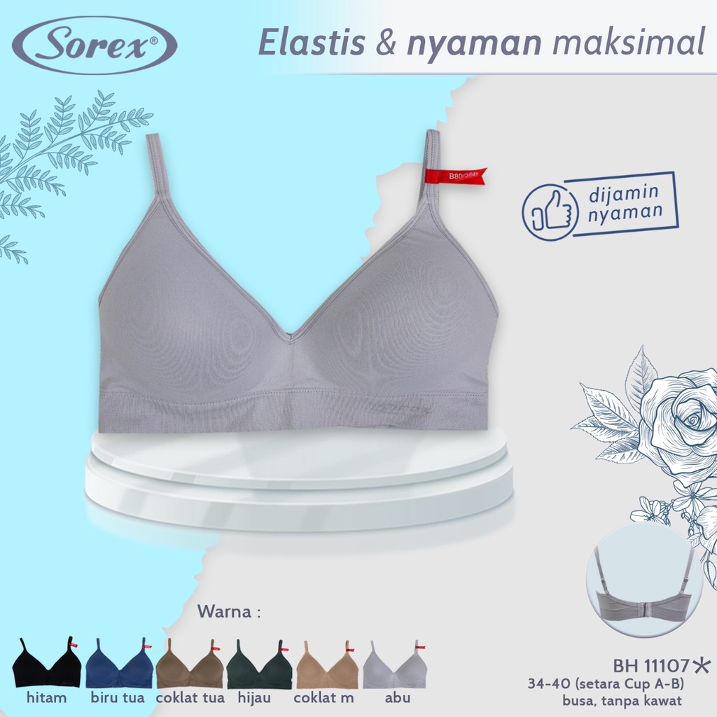 Bh Bra Sorex 11107 (Cup Sedang) Busa Tipis Tanpa Kawat | Basic |kc