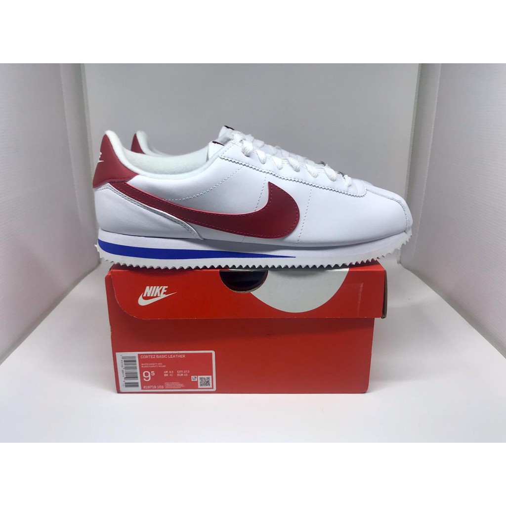 SALE..Sepatu Nike Classic Cortez Leather White/Varsity Red - Original Resmi-Sneakers pria dan wanita