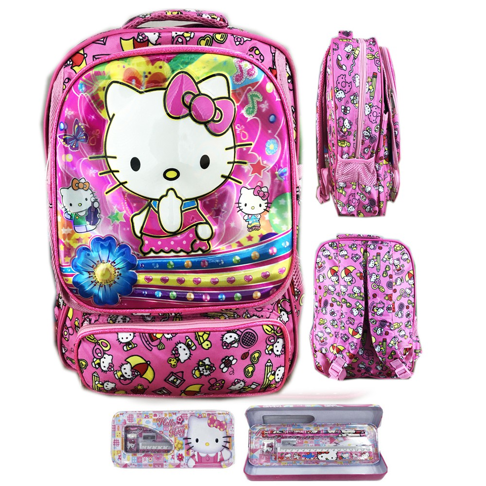 Tas Ransel Sekolah Anak SD Hello Kitty Stationary 5D Gambar Rubah2 S - Pink