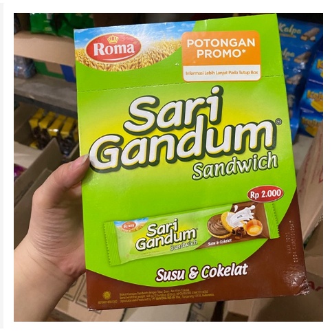 ROMA SARI GANDUM COKELAT / 1 BOX ISI 12 PCS / 36gr