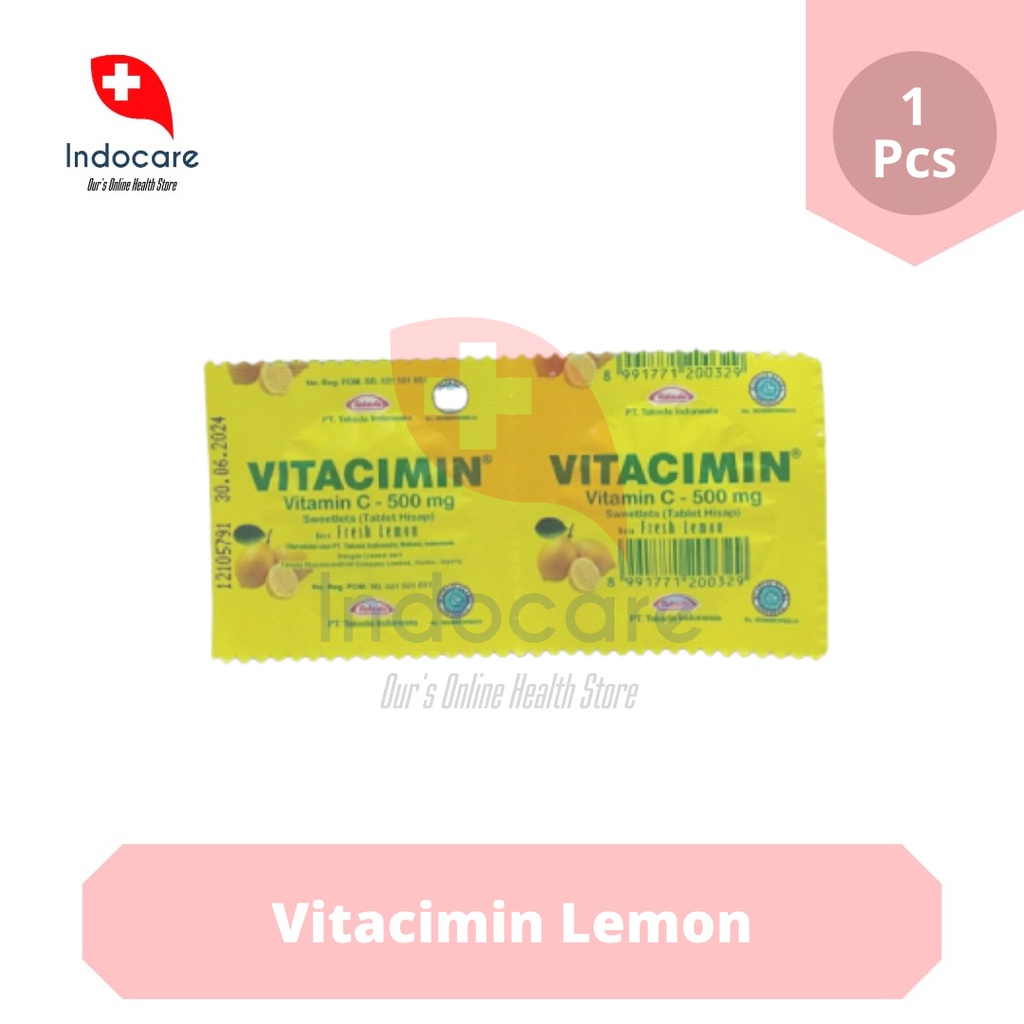 

Vitacimin Vitamin C 500mg Lemon Isi 2 Tablet/Strip