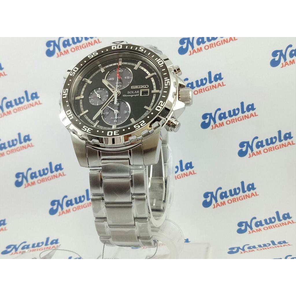 Seiko Solar SSC299P1 Chronograph Black Dial - Jam Tangan Pria SSC299