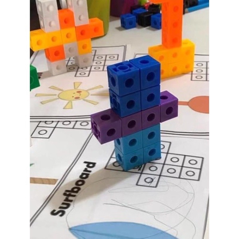 math link cube learning set mainan edukasi anak