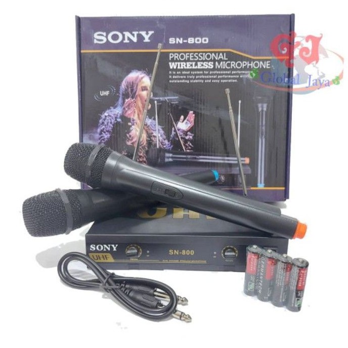 mic wireless sony sn800 double mic handle sony sn 800 prof microphone mic tanpa kabel sony