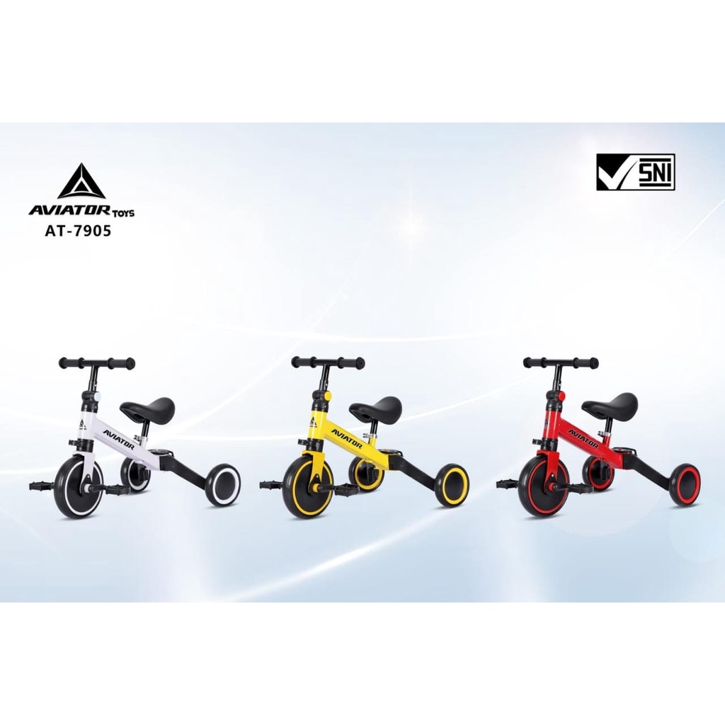 Sepeda Keseimbangan Balance Bike 4 in 1. New Exotic ET-709 (Ada Dorongan), Exotic ET-5511 (Ada Music Dan Lampu), Aviator AT-7905 Stang bisa dilipat