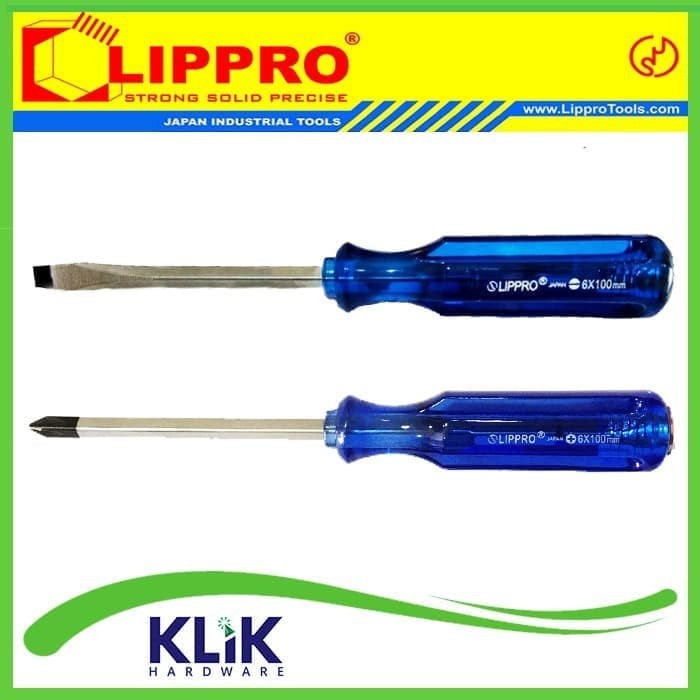 LIPPRO Obeng Ketok 4 Inch x 6 mm Pilih Plus Minus