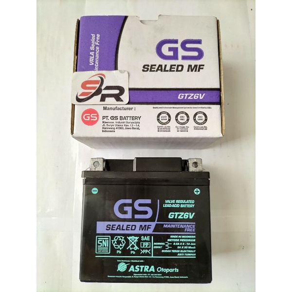 ACU /AKI/BATREY GS ASTRA KERING (GTZ _6 V VOLTASE 12 V -5 AH  10 HR UNTUK MOTOR VARIO TEKNO 125 /150  SATRIA PU 150 SERBAGUNA DI JAMIN BERKUALITAS TINGGI AWET