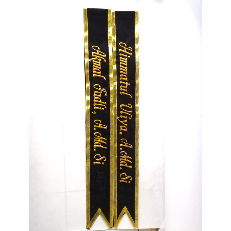 Selempang wisuda bludru pita+Bordir