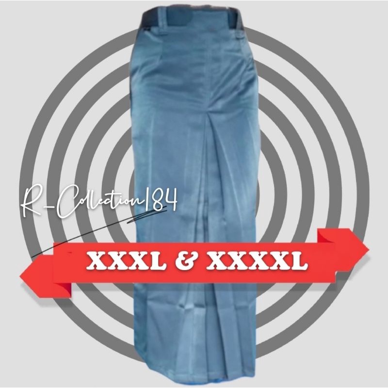 SUPER JUMBO XXXL/L4/3XL, XXXXL/L5/4XL dan XXXXXL/L6/5XL ROK SPAN BELAH TENGAH Rempel Sekolah Kerja Hitam Putih Abu SMA Coklat Pramuka Biru SMP