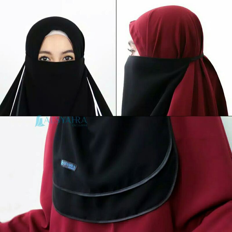 Alsyahra Exclusive Cadar Tali Karet Hijrah Sifon Jetblack