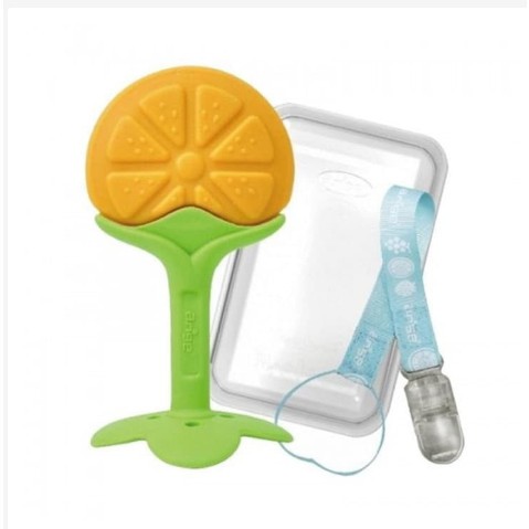 ANGE KOREA ORANGE TEETHER WITH CLIP &amp; CASE AG.504148 / GIGITAN BAYI