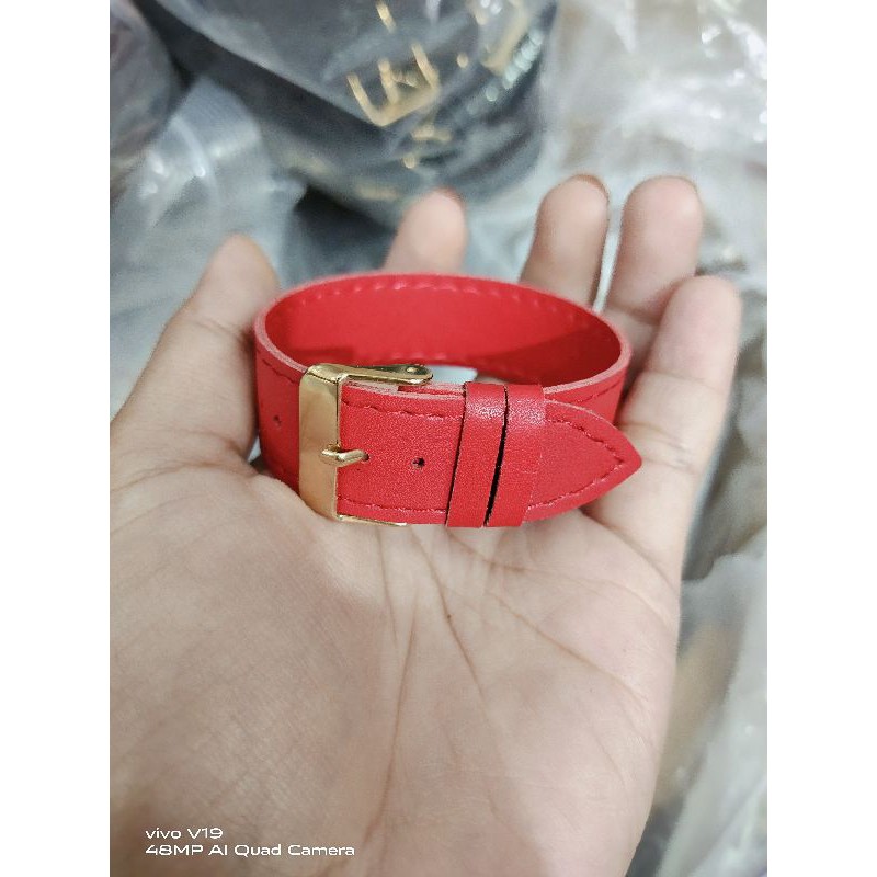 gelang sabuk kulit jaitan / kulit jeruk 2cm