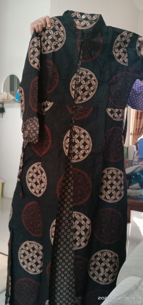 Gamis Batik Sogan Lawasan Manggar, Padi,sekar,cantik,kubis,kipas,daun,gendis,kawung,termurah Cod