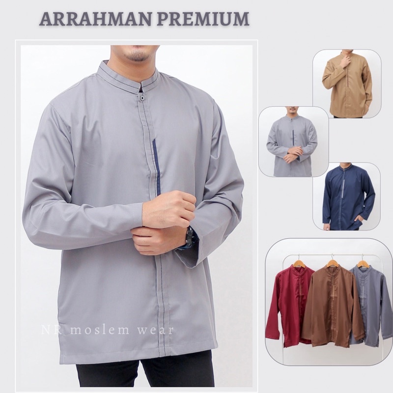 KEMEJA KOKO WARNA LENGAN PANJANG , BAJU KOKO PREMIUM ARRAHMAN kode R21