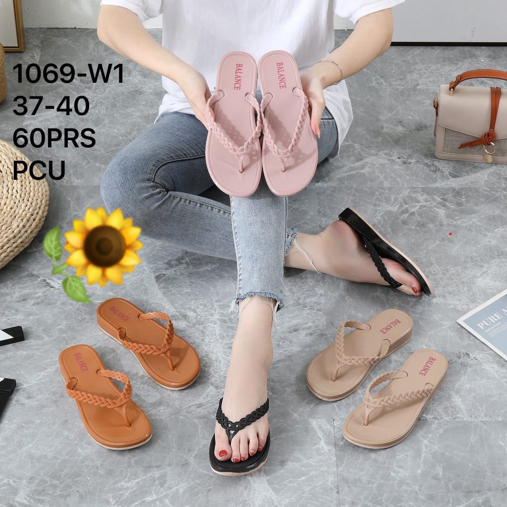 Sandal Karet Jelly Wedges Wanita import Model Terbaru Original Kekinian by AGUNG STYLE Balance 1069-W1