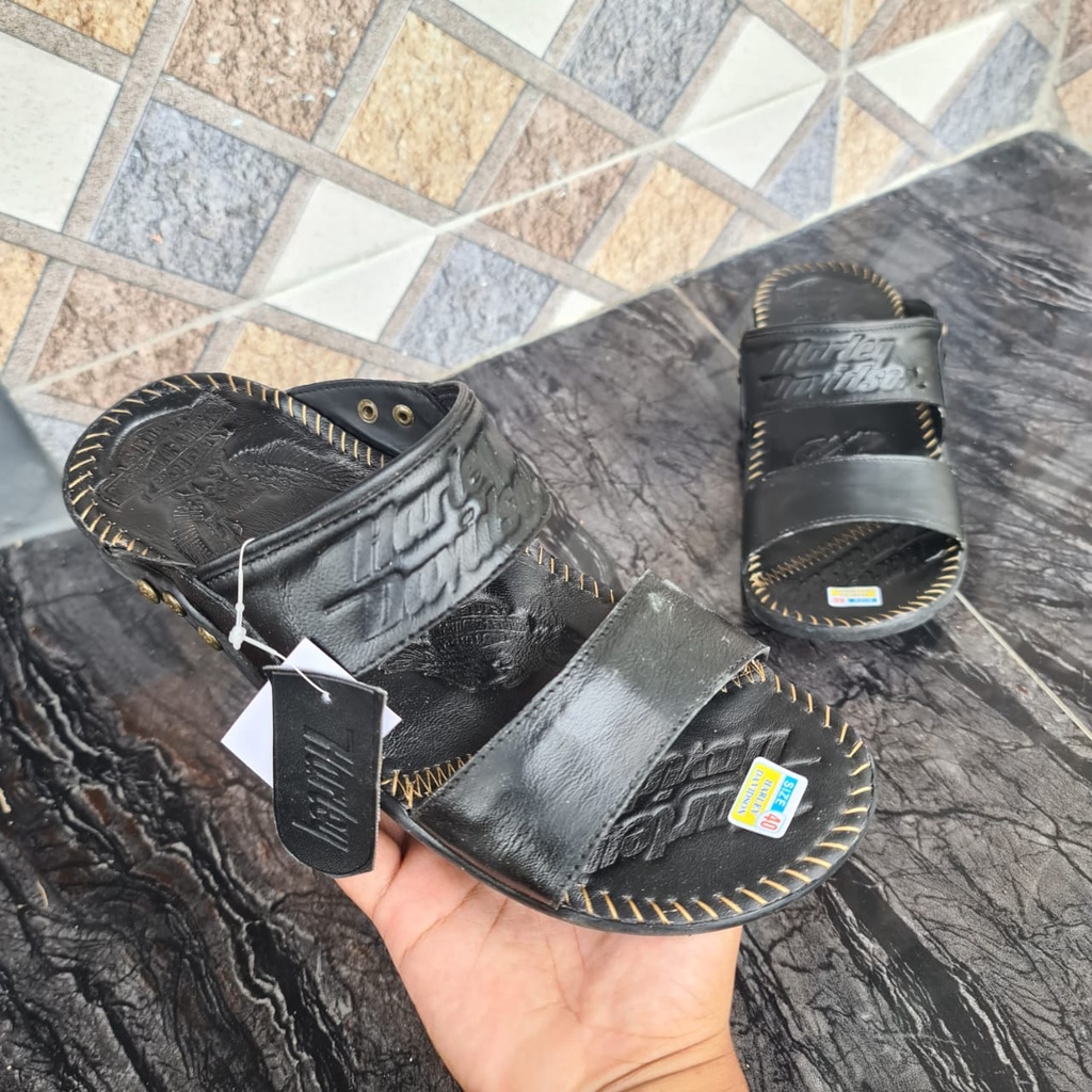 Sandal Kuit pria harley davidson sol karet