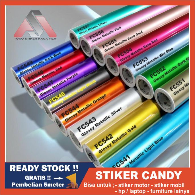 Jual Stiker Skotlet Motor Metalik Candy Sticker Scotlite Metallic