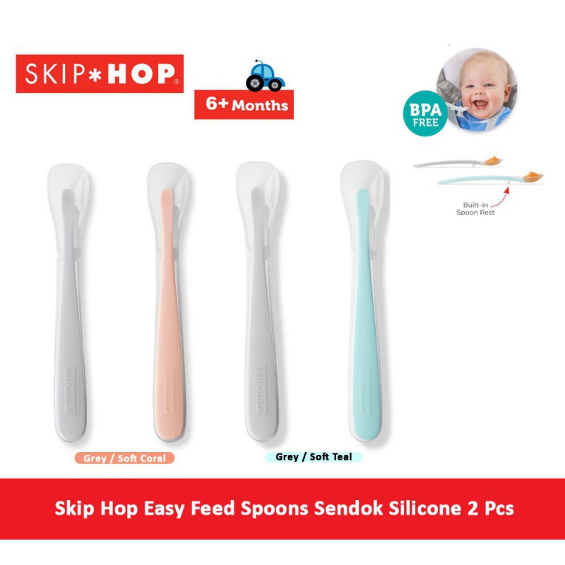 Skip Hop Easy Feed Spoons Sendok Bayi Silicone 2 Pcs - Tersedia Pilihan Warna