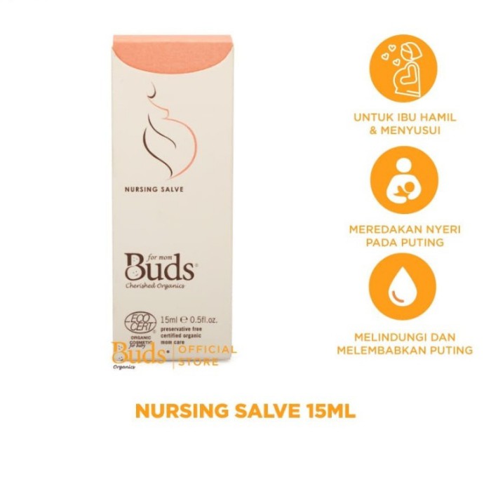 Buds Cherished Organics Mom Nursing Salve 15ml - Lotion atau Krim Stretch Mark Pelindung dan Perawatan Kulit Ibu Hamil