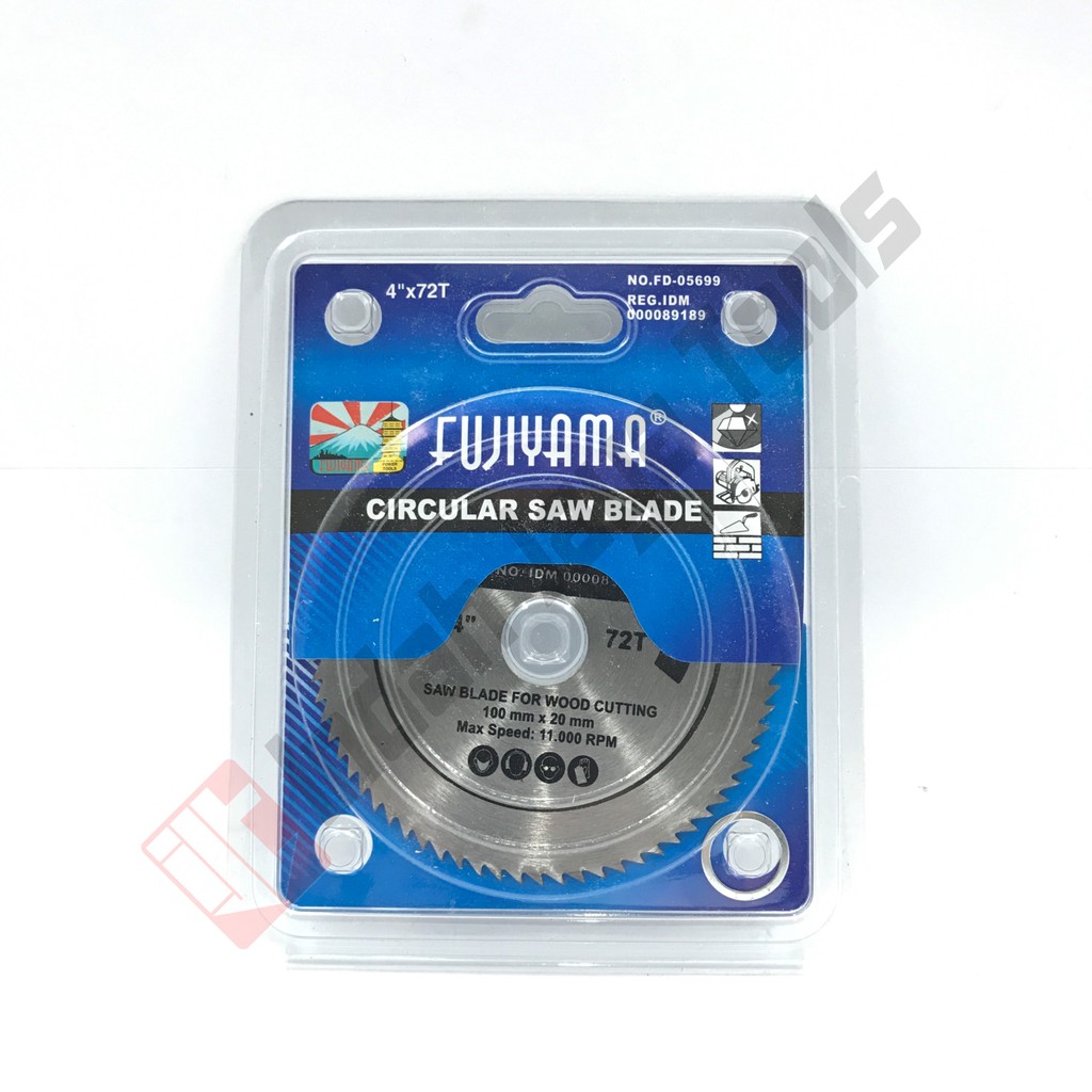 FUJIYAMA Circular Saw Blade 4 Inch x 72 T - Wood Mata Pisau Potong Kayu