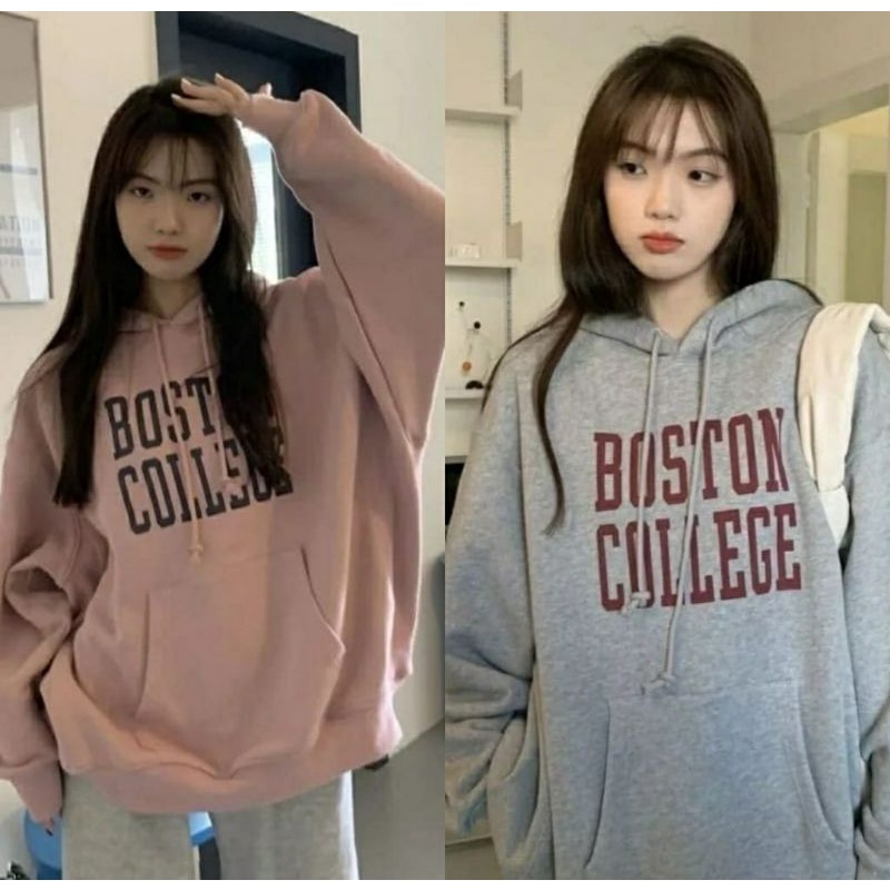 sweater hodie wanita / hodie korean style / SWEATER BOSTON COLLEGE HODIE