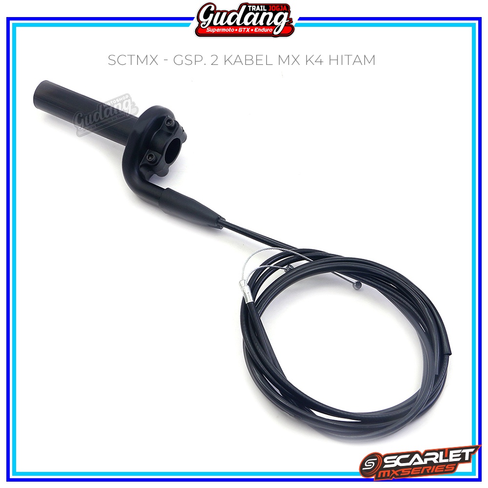 Gas Spontan 2 Kabel MX - K2 atau K4 Black GSP Scarlet Racing Universal KLX CRF WR