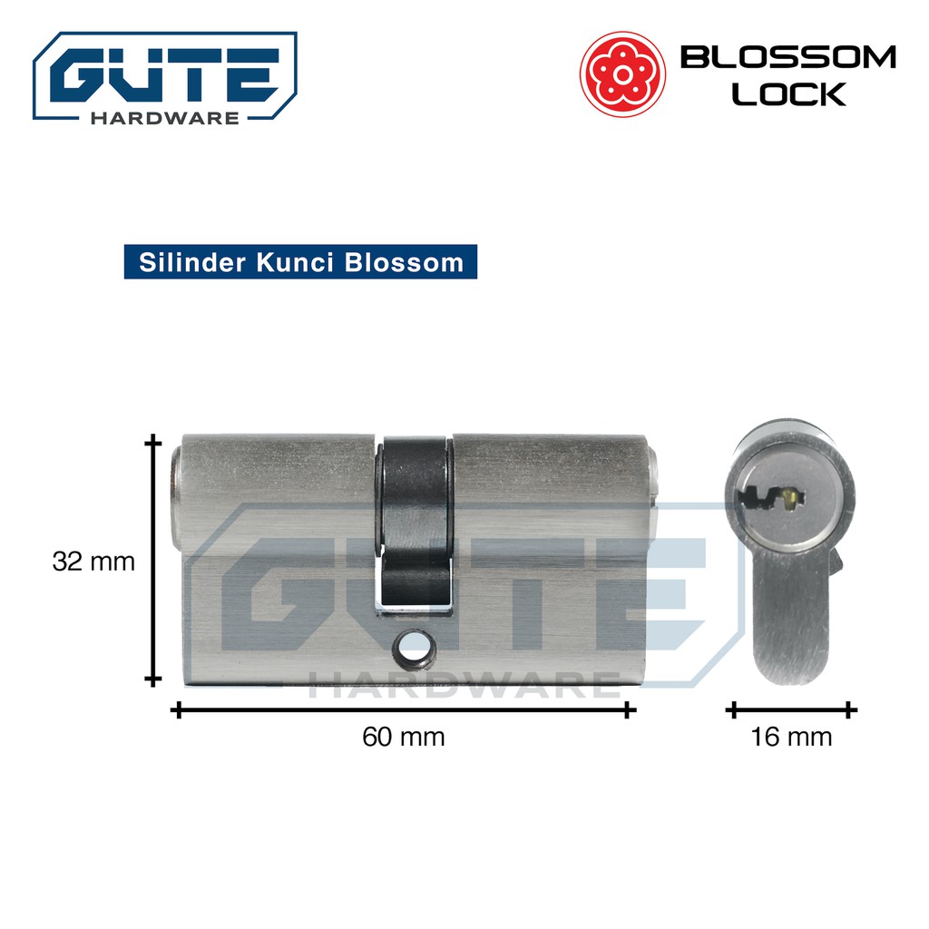 SILINDER / LUBANG KUNCI PINTU BESAR (KUNCI KOMPUTER) MERK BLOSSOM UK BESAR 60 MM