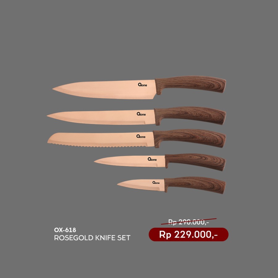 OXONE ROSEGOLD KNIFE SET OX-618 / PISAU OXONE