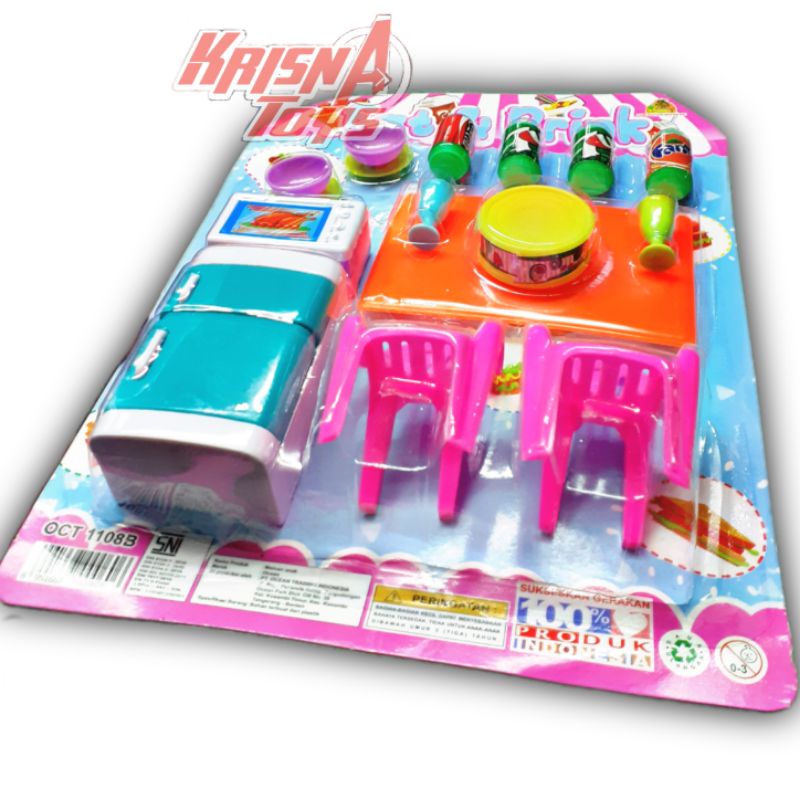 MAINAN ANAK KULKAS DAN MEJA MAKAN SET/KITCHEN SET