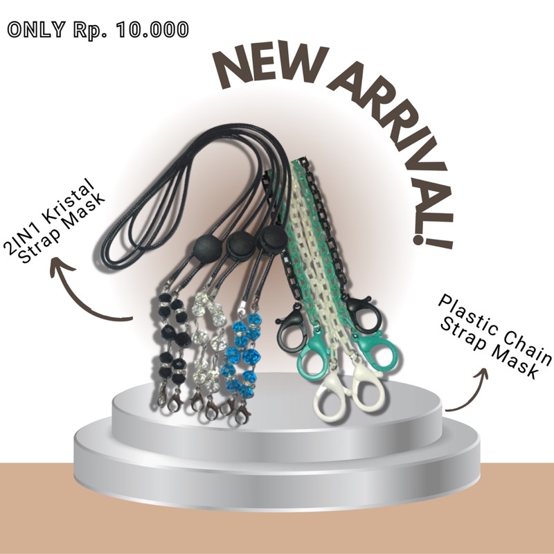 2IN1 Kristal Strap / Chain Strap Mask