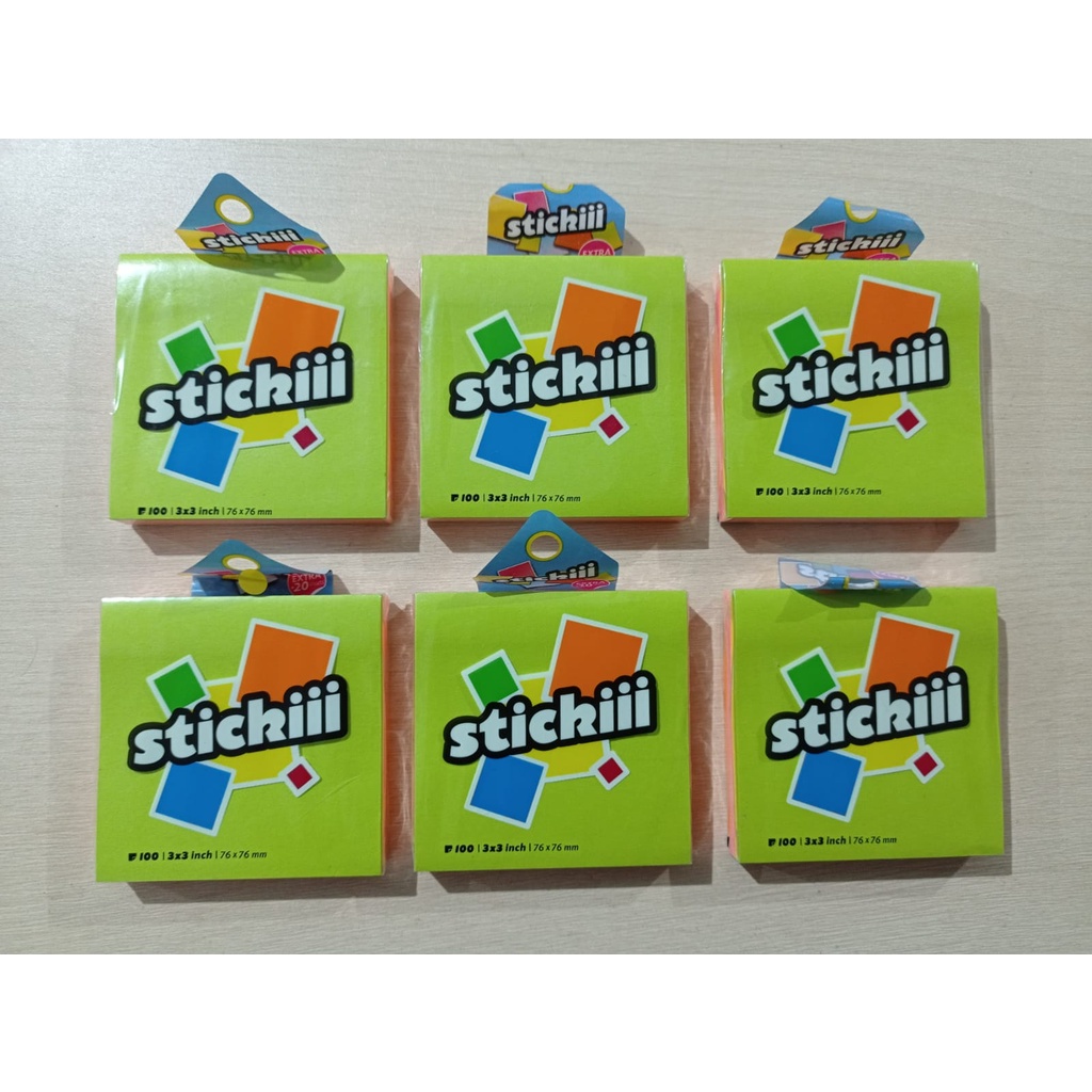 

Sticky Notes Sticky 76 x 76mm ( 5 Warna Tumpuk ) 100 Sheets