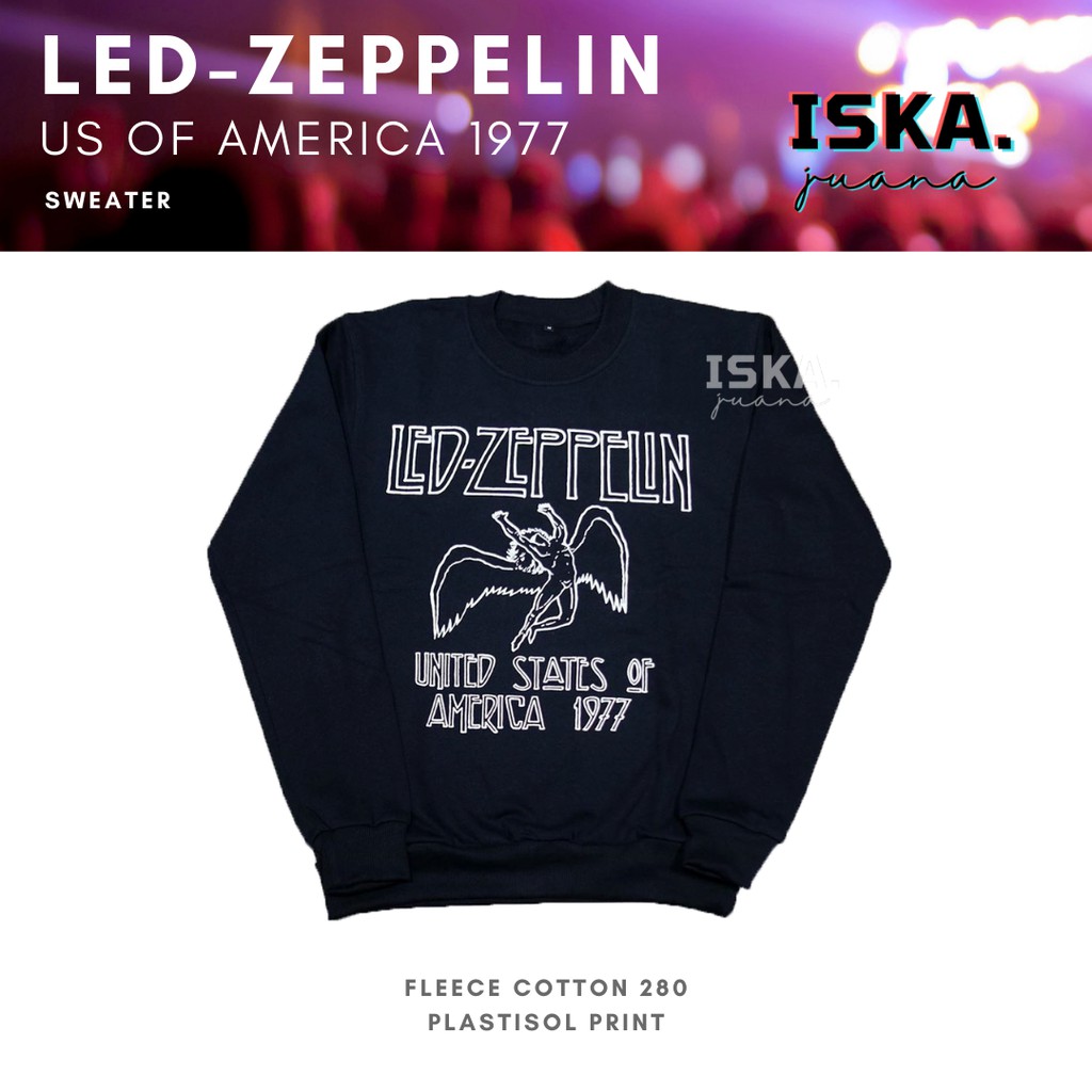 JAKET SWEATER HITAM BAND LED ZEPPELIN 1977