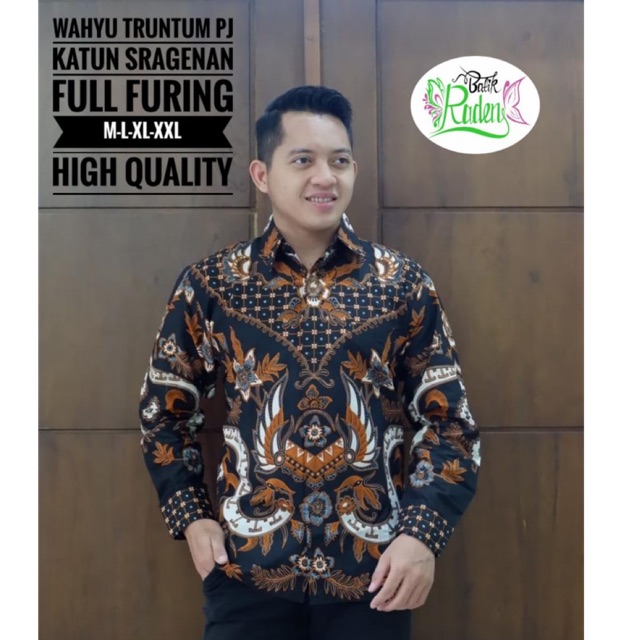 Kemeja Batik WAHYU TRUNTUM FULL FURING Katun Halus Ori Solo