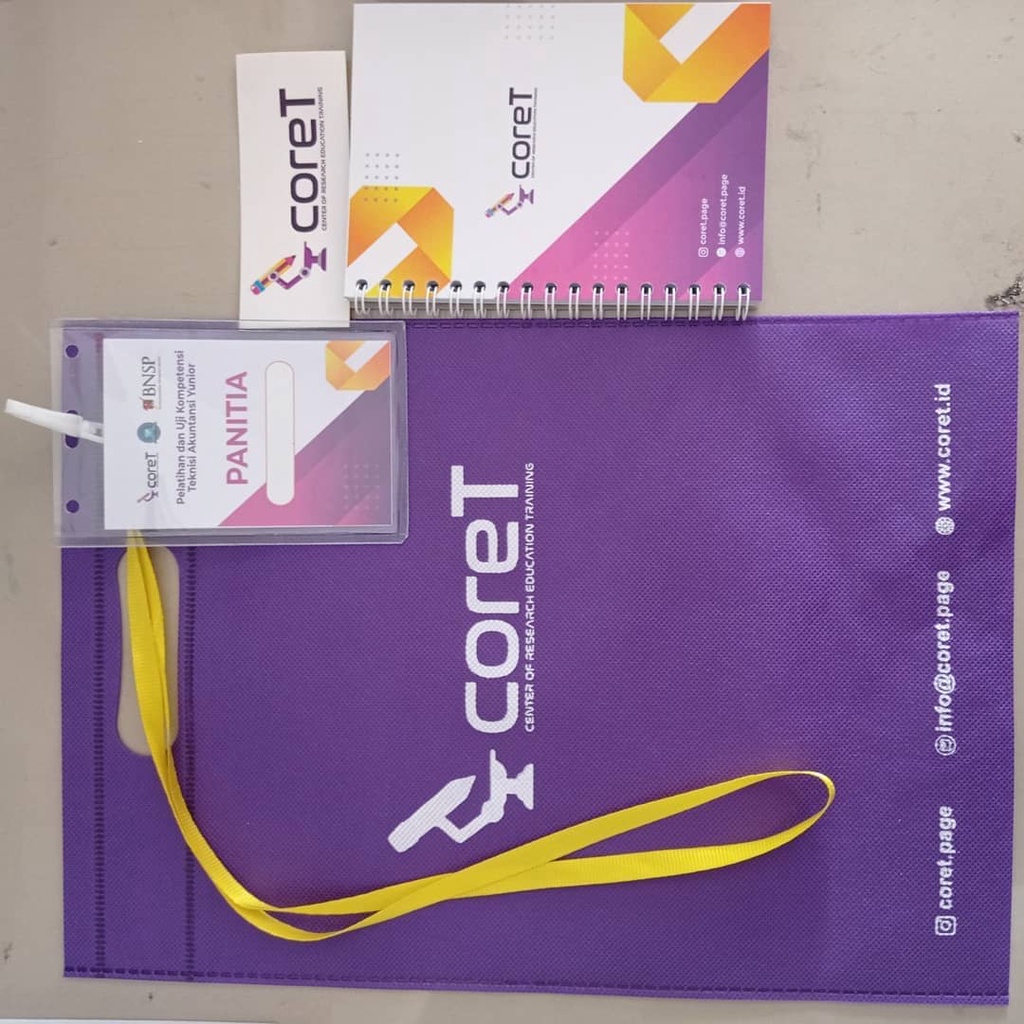 

SEMINARKIT(TAS,NOTE,STIKER,NAMETAG,PEN)2 HARI JADI
