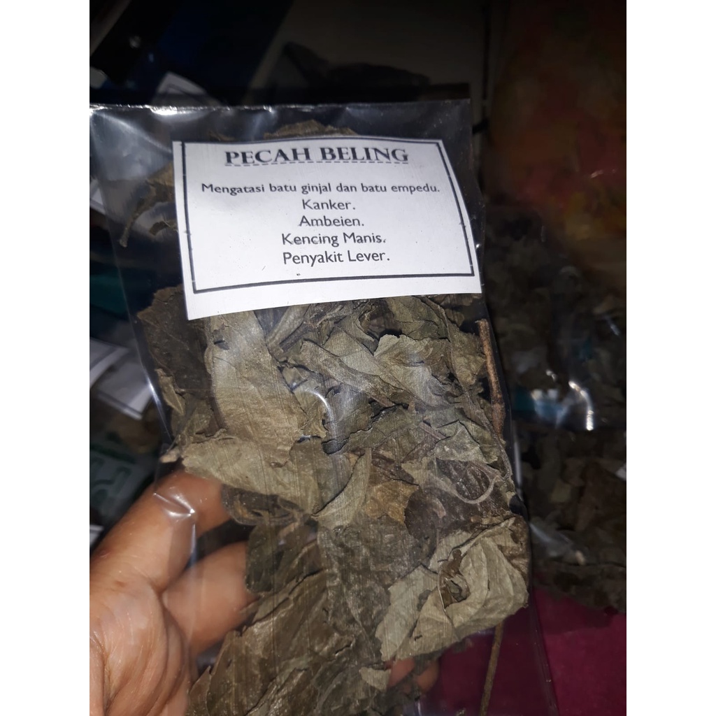 

daun pecah beling kering / daun keci beling / onyokelo / Strobilanthes crispa
