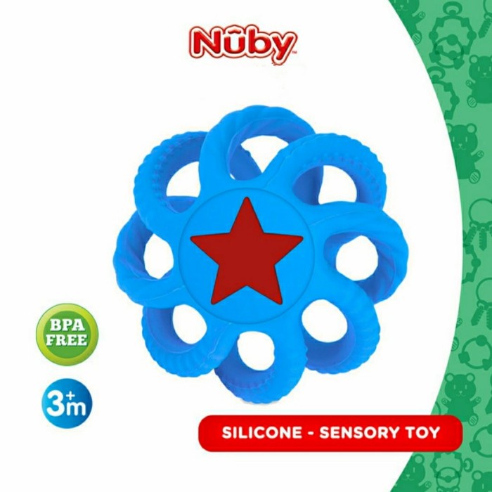 NUBY Silicone Collapsible Ball Teether Bayi Silikon Gigitan Bayi