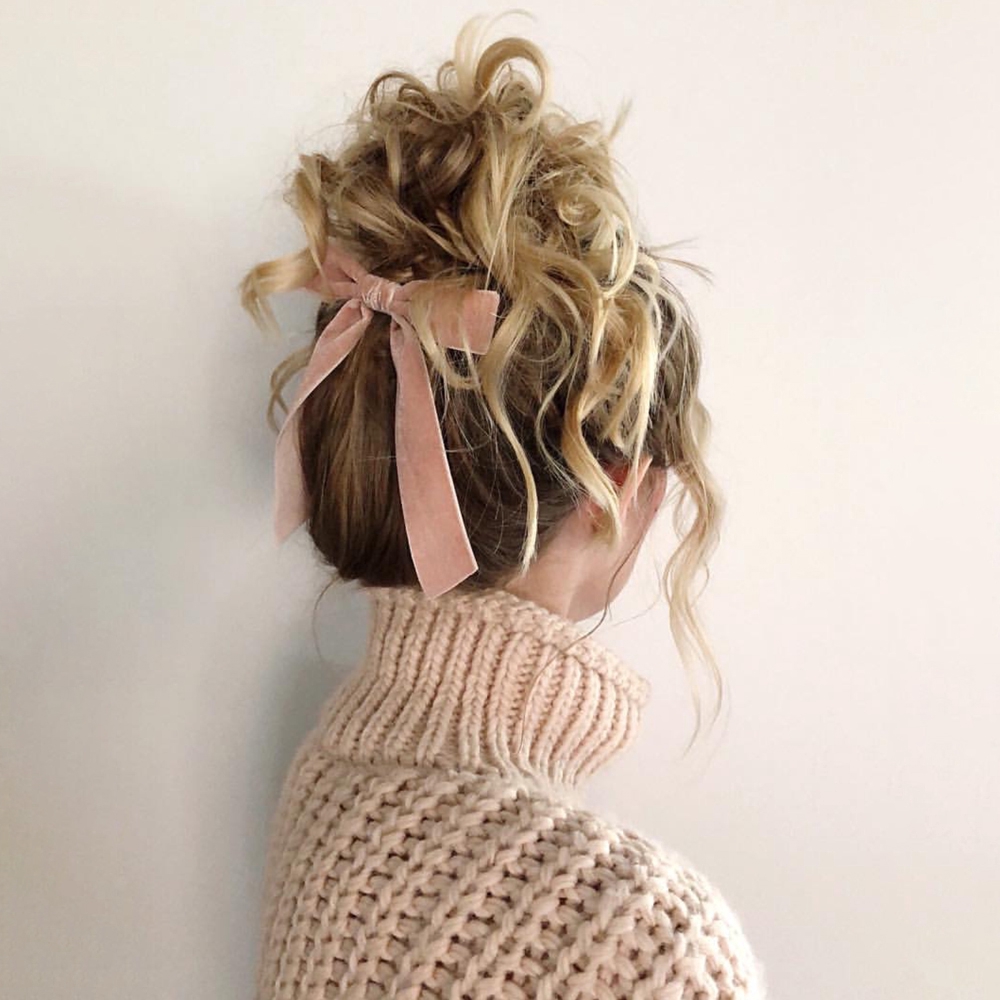 Korean Girl Hair Bands Rope Velvet Elastic Hair Rope Elegant Bow