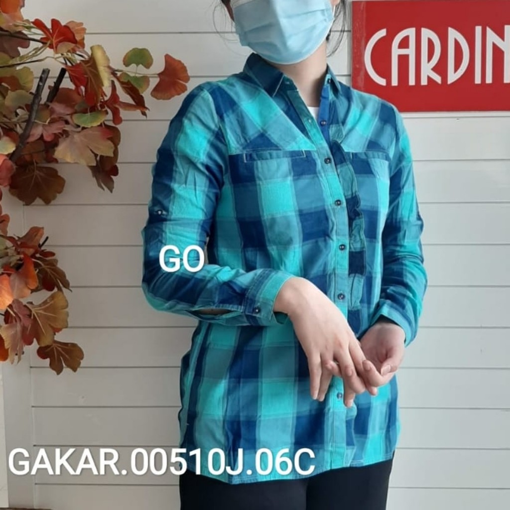 gos CARDINAL GIRL KEMEJA Pakaian Wanita Atasan Kemeja Hem Casual Santai Original Lengan Panjang