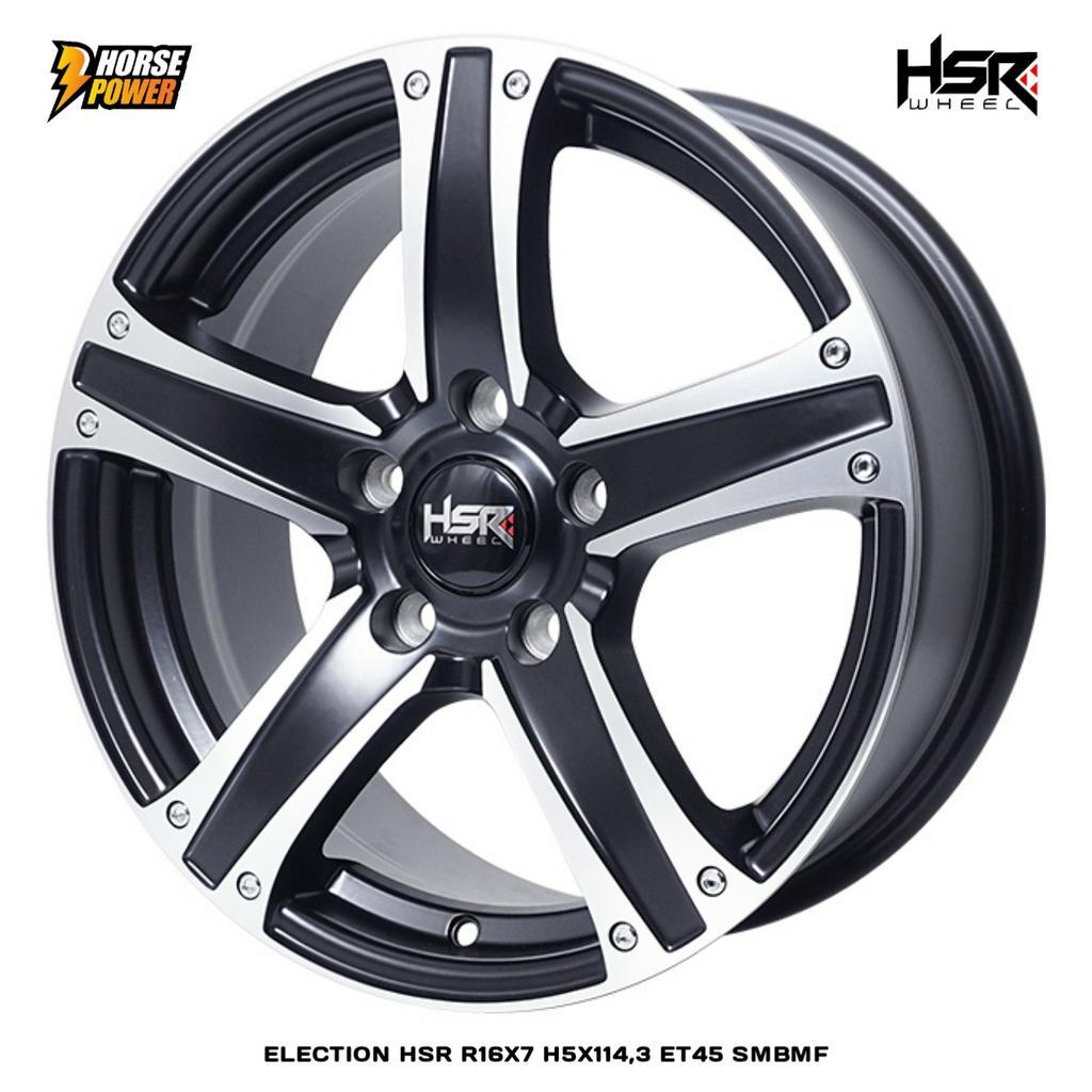 R16 VELG MOBIL RACING - HSR ELECTION - RING 16 HSR WHEEL 5 LUBANG