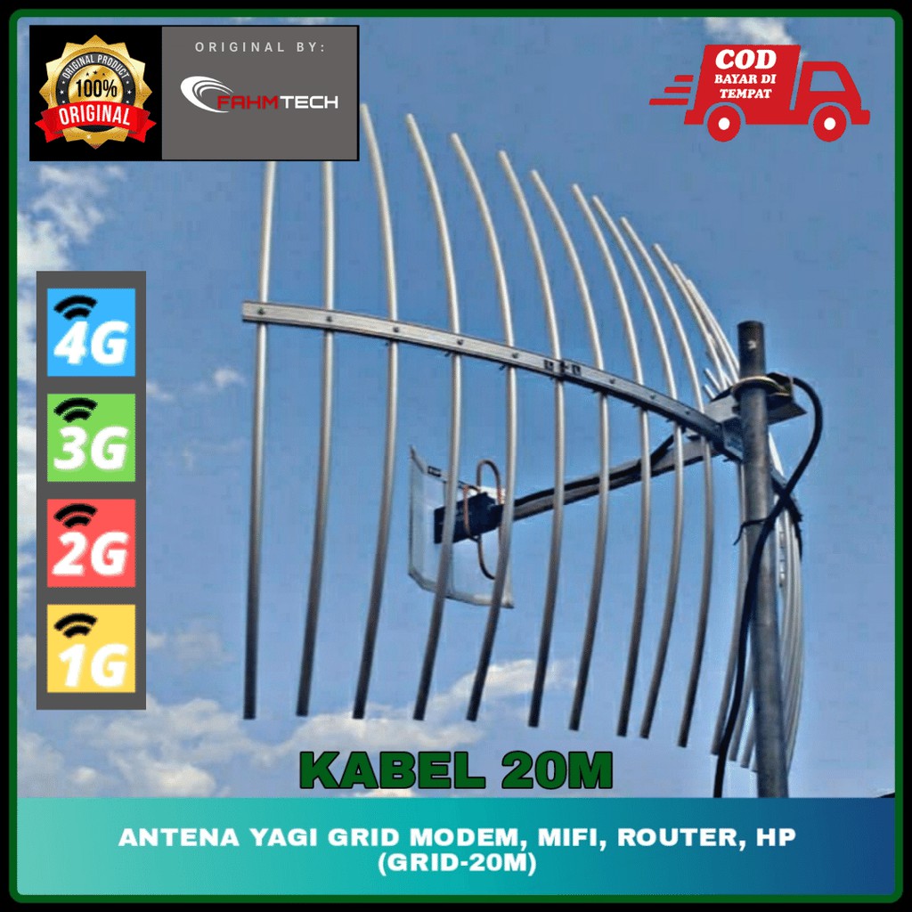 ANTENA YAGI GRID MODEM, MIFI, ROUTER, HP - FAHM TECH (GRID-20M)